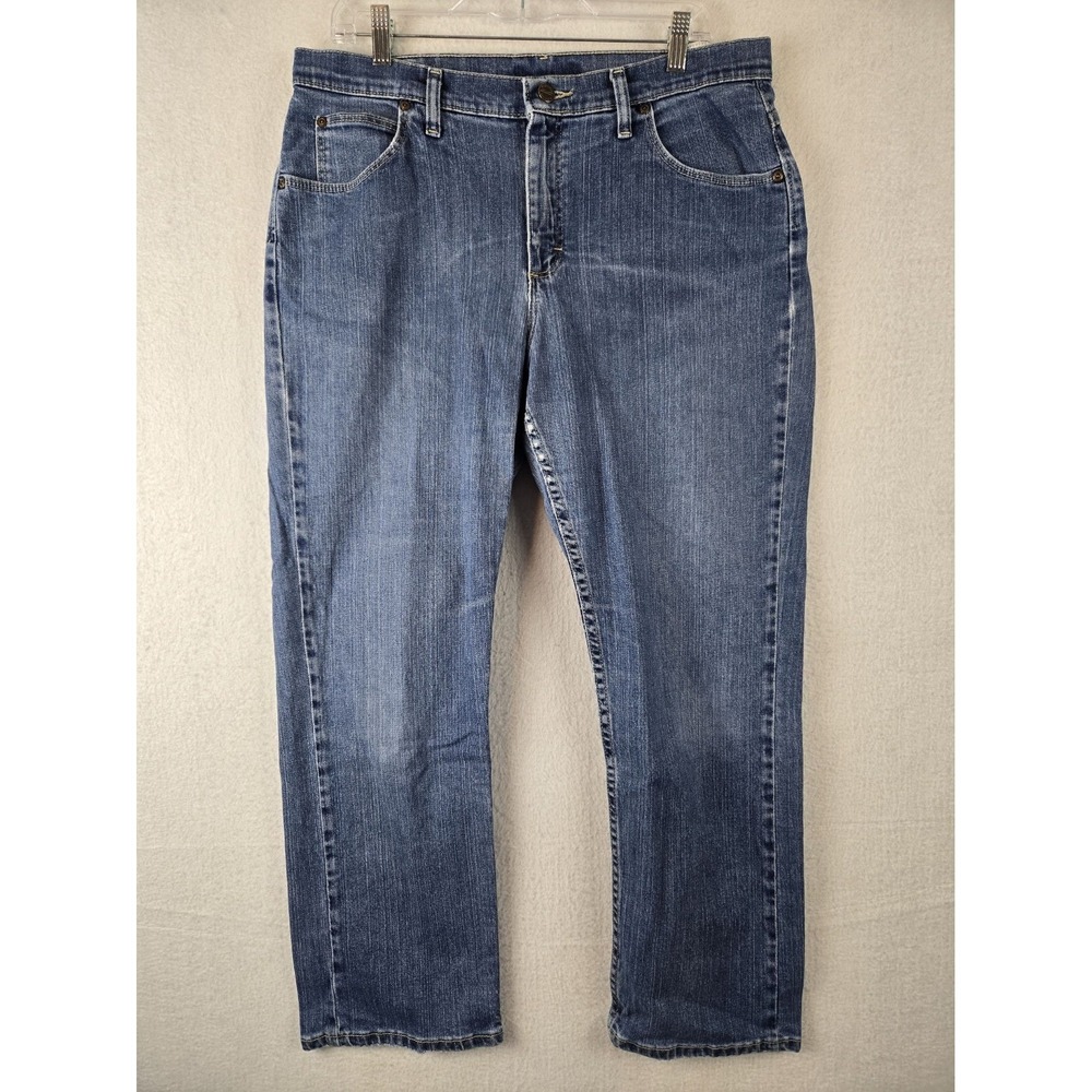 Riders Lee Womens Jeans Size 12P Relaxed Fit Stretch Denim Blue Cotton Blend